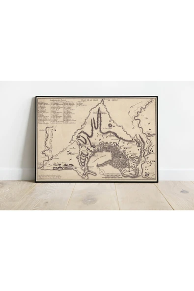 Pegziz Italya Cenova 1823 Şehir Planı Haritası Sanatsal Duvar Dekorasyon Poster 60x90cm. ürün görseli 1