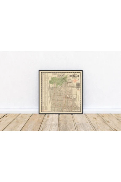 Pegziz 1912 Brooklyn Şehir Planı Haritası Sanatsal Duvar Dekorasyon Poster 60x90cm. ürün görseli 1