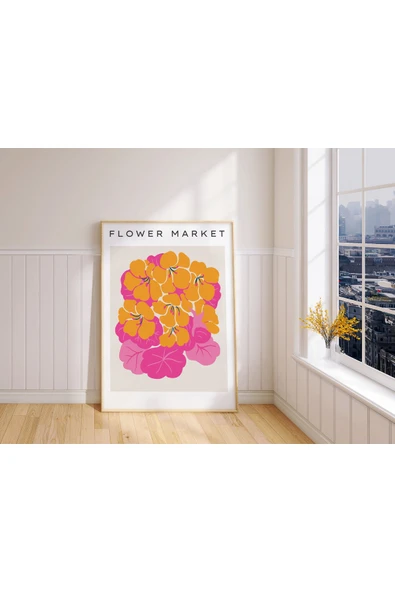 Pegziz Sanatsal Çiçek Duvar Dekor Posteri 60x90cm. ürün görseli 1