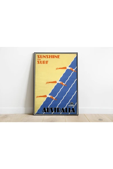 Pegziz Avustralya Vintage Sanatsal Poster 50x70cm. ürün görseli 1