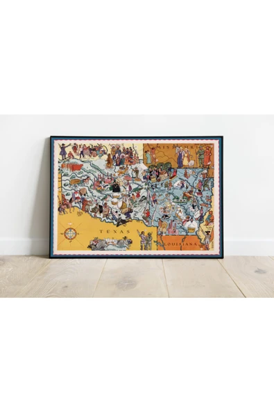 Pegziz Arkansas 1932 Haritası Sanatsal Duvar Dekorasyon Poster 60x90cm. ürün görseli 1