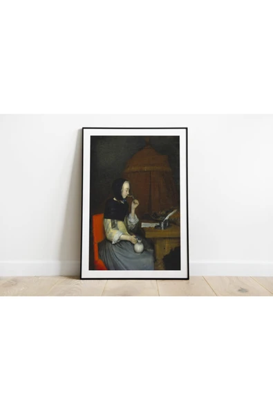 Pegziz Gerard David 'younger Women With Wine Glass ' Dekoratif Sanatsal Poster ürün görseli 1