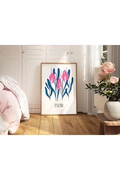 Pegziz Sanatsal Çiçek Duvar Dekor Posteri 60x90cm. ürün görseli 1