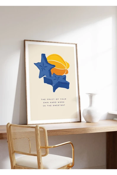 Pegziz Tropikal Ake Meyvesi Sanatsal Poster 50x70 Cm ürün görseli 1