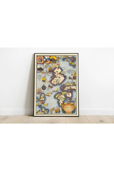 Pegziz Shoals Adasları Haritası Sanatsal Duvar Dekorasyon Poster 60x90cm. ürün görseli 1