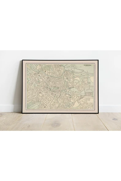 Pegziz Avusturya Viyana 1901 Şehir Planı Haritası Sanatsal Duvar Dekorasyon Poster 60x90cm. ürün görseli 1