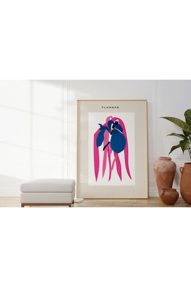Pegziz Sanatsal Çiçek Duvar Dekor Posteri 60x90cm. ürün görseli 1