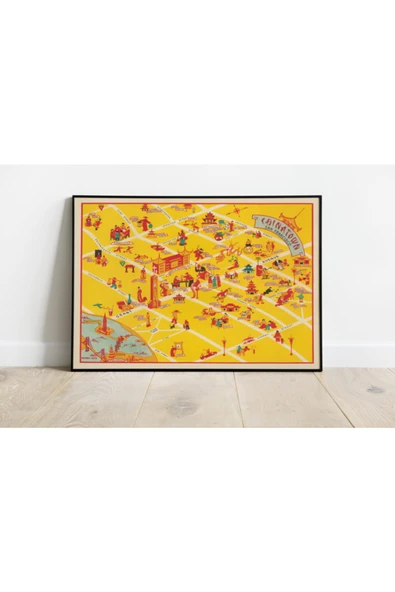 Pegziz Chinatown, San Fransisco 1939 Haritası Sanatsal Duvar Dekorasyon Poster 60x90cm. ürün görseli 1