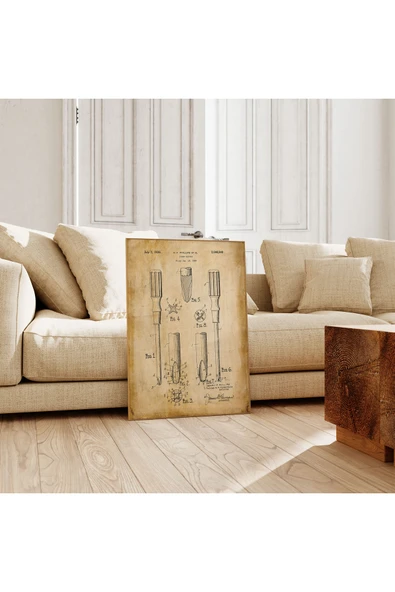 Pegziz Dekoratif Sanatsal Tornavida Patent Posteri 50x70cm. ürün görseli 1