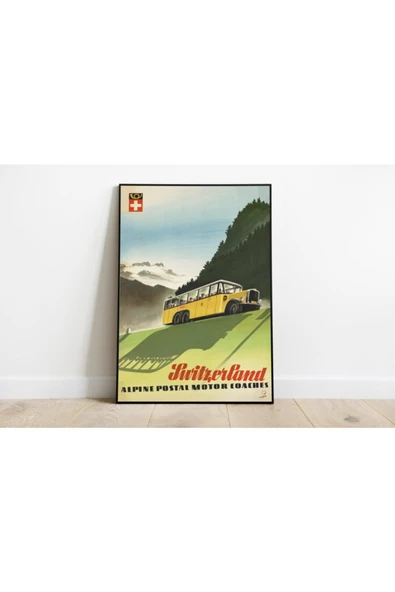 Pegziz Isviçre Vintage Sanatsal Poster 60x90cm. ürün görseli 1