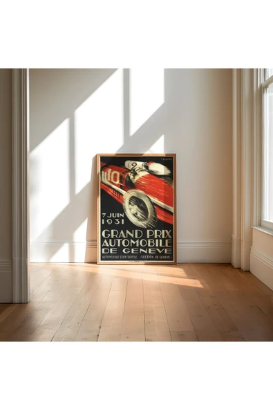 Pegziz 1931 Cenevre Otomobil Yarışı Reklam Afişi Poster 50x70cm. ürün görseli 1