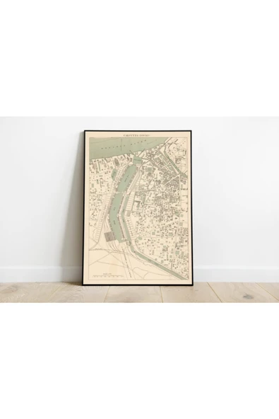 Pegziz Hindistan Kalküta Eski Şehir Haritası Sanatsal Duvar Dekorasyon Poster 60x90cm. ürün görseli 1