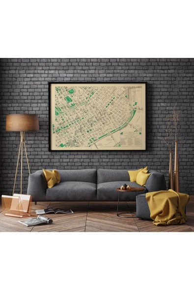 Pegziz Portland Oregon Haritası Sanatsal Duvar Dekorasyon Poster 60x90cm. ürün görseli 1