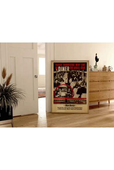 Pegziz Dekoratif Vintage Tren Yolları Reklam Afişi Poster 60x90cm. ürün görseli 1