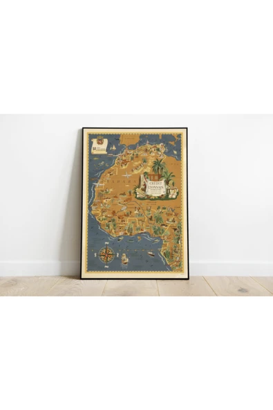 Pegziz Afrika Kıtası 1960 Haritası Sanatsal Duvar Dekorasyon Poster 60x90cm. ürün görseli 1
