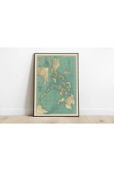Pegziz Filipinler 1924 Haritası Sanatsal Duvar Dekorasyon Poster 60x90cm. ürün görseli 1