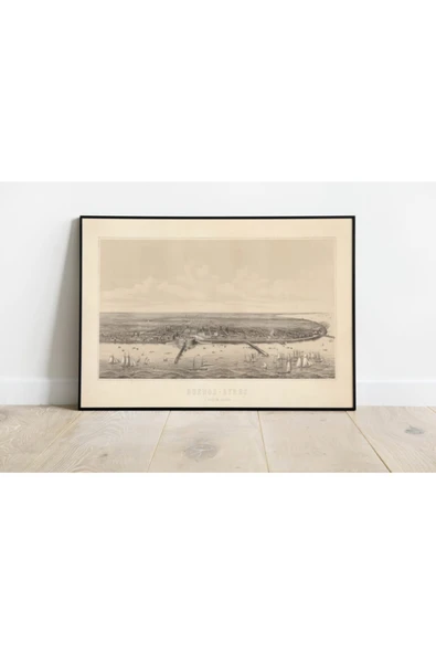 Pegziz Arjantin Buenos Aires Şehir Manzarası Sanatsal Duvar Dekorasyon Poster 60x90cm. ürün görseli 1