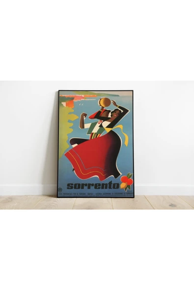 Pegziz Italya Sorrento Vintage Sanatsal Poster 40x50cm. ürün görseli 1