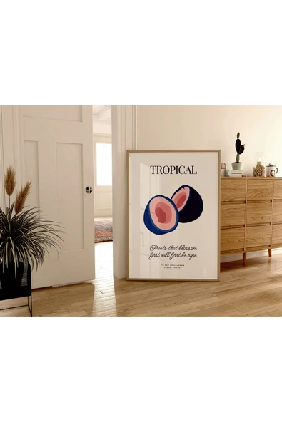 Pegziz Tropikal Hindistan Cevizi Meyvesi Sanatsal Poster 50x70 Cm ürün görseli 1