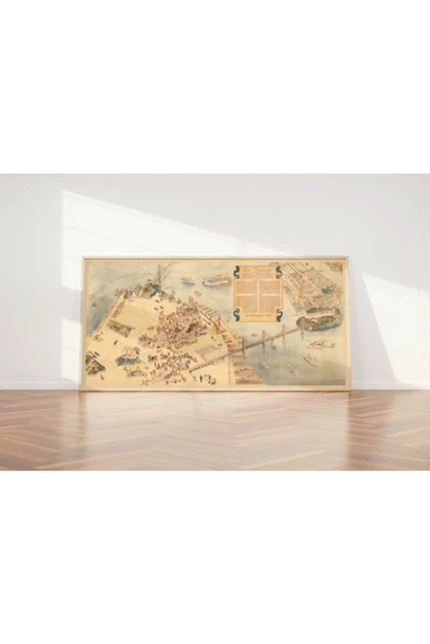Pegziz San Francisco 1936 Şehir Planı Haritası Sanatsal Duvar Dekorasyon Poster 60x100cm. ürün görseli 1