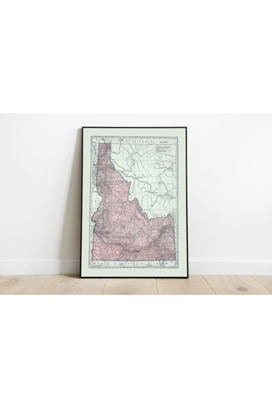 Pegziz Idaho 1948 Haritası Sanatsal Duvar Dekorasyon Poster 60x90cm. ürün görseli 1