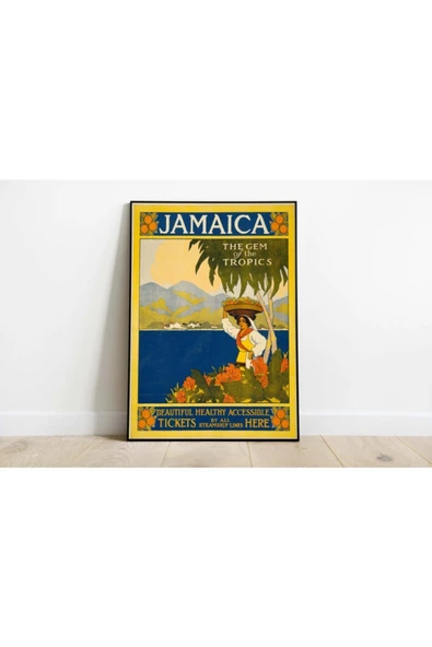 Pegziz Jamaika Vintage Sanatsal Poster 60x90cm. ürün görseli 1