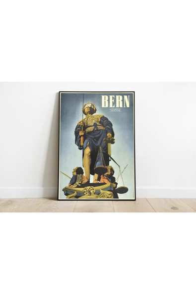 Pegziz Isviçre Bern Vintage Sanatsal Poster 50x70cm. ürün görseli 1