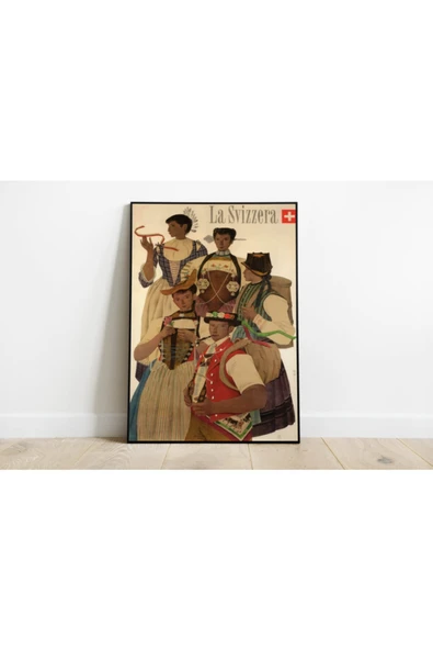 Pegziz Isviçre Vintage Sanatsal Poster 50x70cm. ürün görseli 1