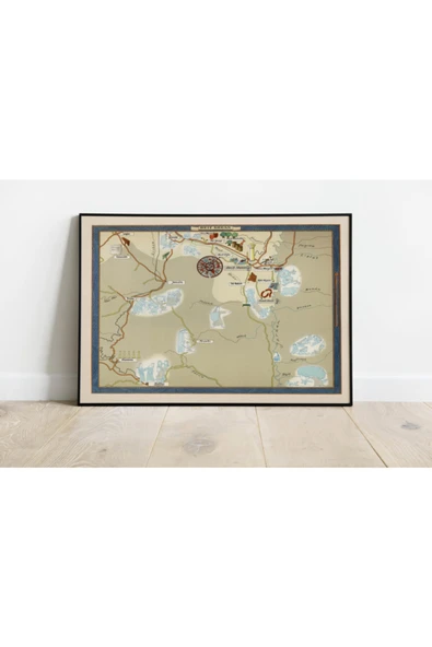 Pegziz Israil Bet Şean Haritası Sanatsal Duvar Dekorasyon Poster 60x90cm. ürün görseli 1