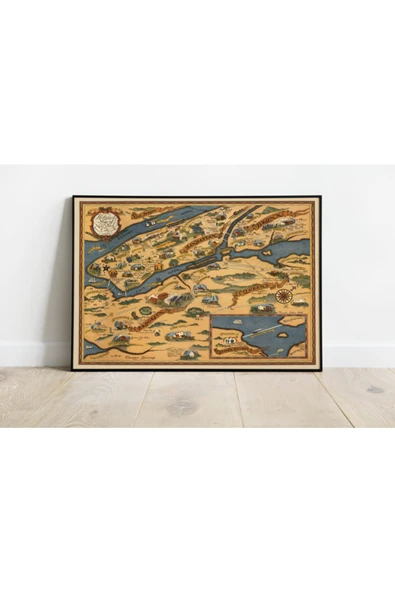 Pegziz New York 1932 Haritası Sanatsal Duvar Dekorasyon Poster 60x90cm. ürün görseli 1