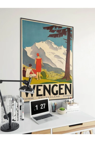 Pegziz Isviçre Vintage Sanatsal Poster 50x70cm. ürün görseli 1