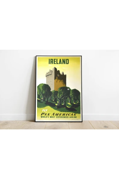 Pegziz Irlanda Vintage Sanatsal Poster 50x70cm. ürün görseli 1