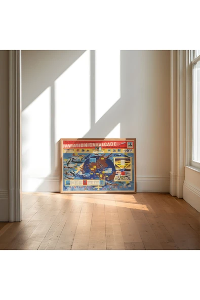 Pegziz Vintage Dekoratif Havacılık Haritası Posteri 60x90cm. ürün görseli 1