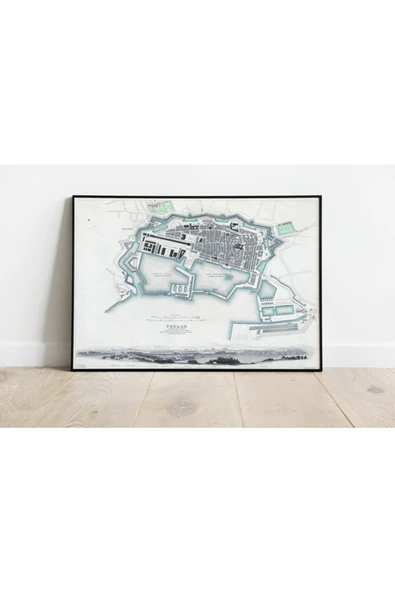 Pegziz Fransa Toulon Şehir Planı Haritası Sanatsal Duvar Dekorasyon Poster 60x90cm. ürün görseli 1