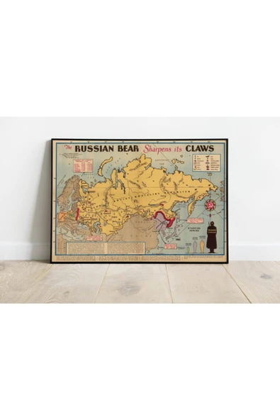 Pegziz Rusya Propaganada Haritası Sanatsal Duvar Dekorasyon Poster 60x90cm. ürün görseli 1