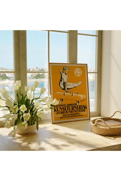 Pegziz Jimnastik Turnuvası Zürih Reklam Afişi Poster 50x70cm. ürün görseli 1