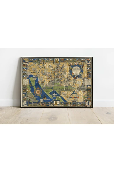 Pegziz Washington D.c. 1926 Dekoratif Harita Posteri 60x90cm. ürün görseli 1