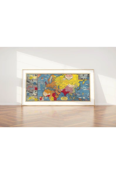 Pegziz 2.dünya Savaşı Olayları Haritası Sanatsal Duvar Dekorasyon Poster 40x100cm. ürün görseli 1