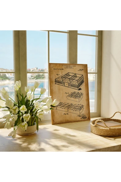 Pegziz Dekoratif Sanatsal Prefabrik Çatı Patent Posteri 60x90cm. ürün görseli 1