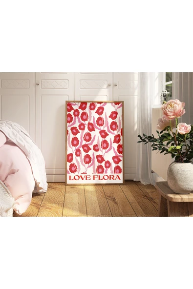 Pegziz Sanatsal Çiçek Duvar Dekor Posteri 60x90cm. ürün görseli 1