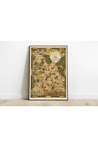 Pegziz 2. Dünya Savaşı Sonrası Almanya Haritası Sanatsal Duvar Dekorasyon Poster 60x90cm. ürün görseli 1