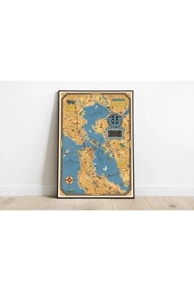 Pegziz San Francisco 1939 Haritası Sanatsal Duvar Dekorasyon Poster 60x90cm. ürün görseli 1