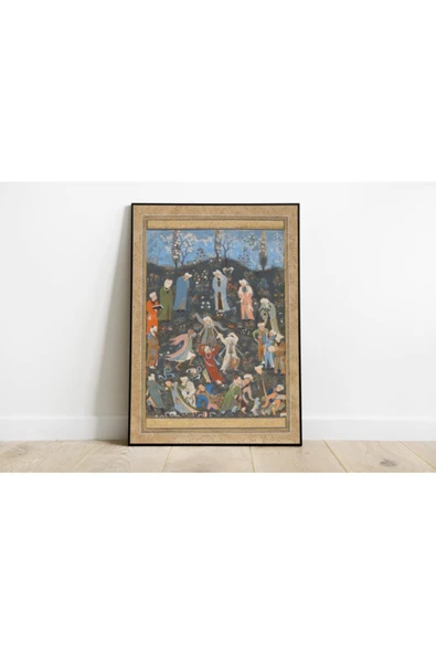Pegziz Dans Eden Dervişler Minyatür Çizim Sanatı Dekoratif Poster 60x90cm. ürün görseli 1