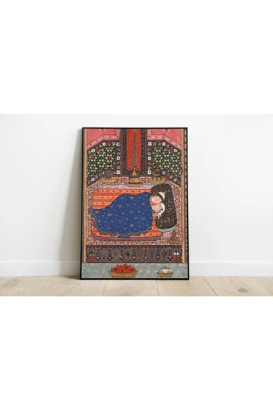 Pegziz Binbir Gece Minyatür Çizim Sanatı Dekoratif Poster 60x90cm. ürün görseli 1