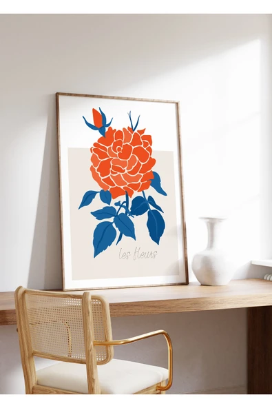 Pegziz Sanatsal Çiçek Duvar Dekor Posteri 60x90cm. ürün görseli 1