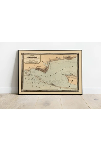 Pegziz Florida 1869 Meksika Körfezi Haritasi Vintage Sanatsal Poster 50x70cm. ürün görseli 1