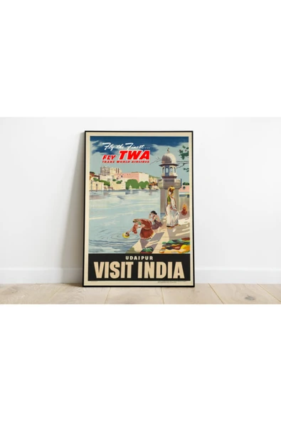 Pegziz Hindistan Vintage Sanatsal Poster 40x50cm. ürün görseli 1