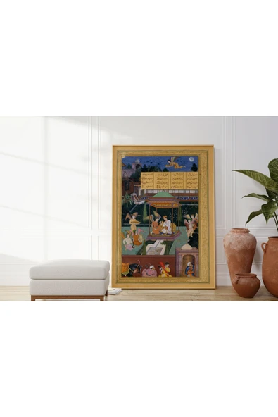 Pegziz Amir Khusrau Minyatür Çizim Sanatı Dekoratif Poster 60x90cm. ürün görseli 1