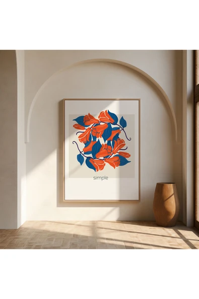 Pegziz Sanatsal Çiçek Duvar Dekor Posteri 60x90cm. ürün görseli 1