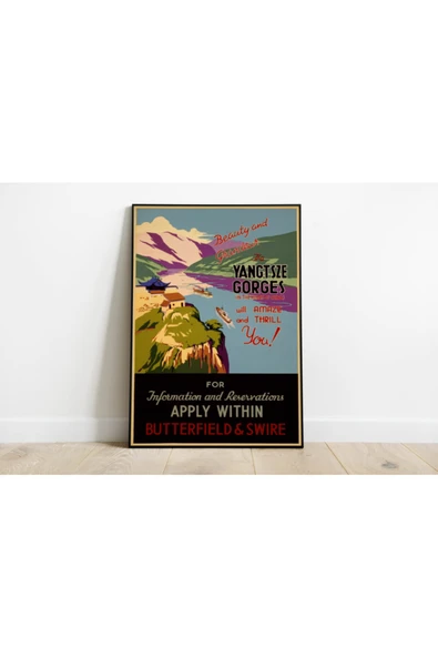 Pegziz Çin Vintage Sanatsal Poster 50x70cm. ürün görseli 1
